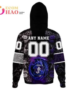 Fremantle Dockers Custom Name Number Rose Dragon Zip Hoodie