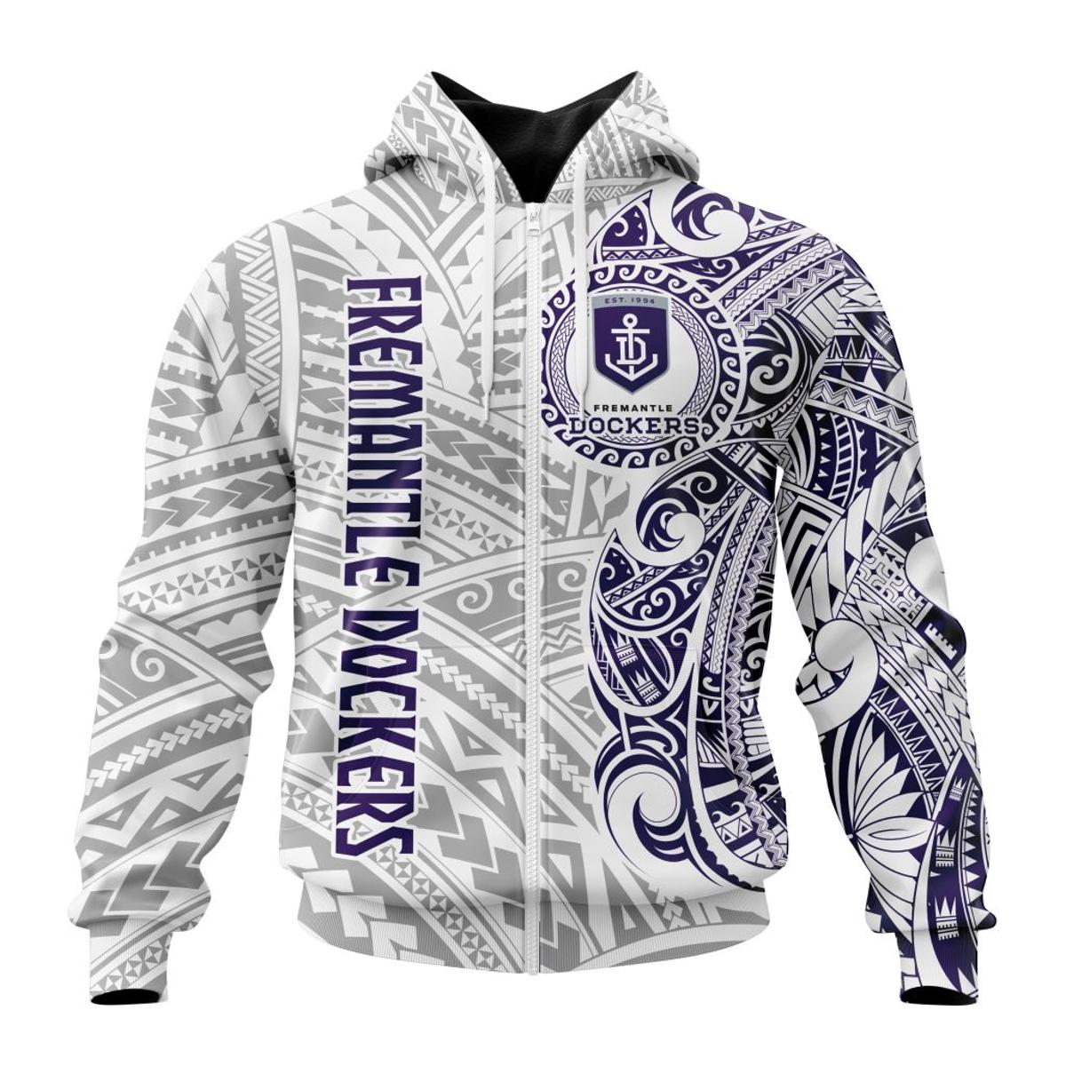 Fremantle Dockers Custom Name Number Indigenous Zip Hoodie Funny Gift For Fans