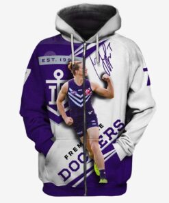 Fremantle Dockers Nat Fyfe No 7 Zip Up Hoodie Best Gift For Fans 1