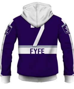 Fremantle Dockers Nat Fyfe No 7 Zip Hoodie Gift For Fans