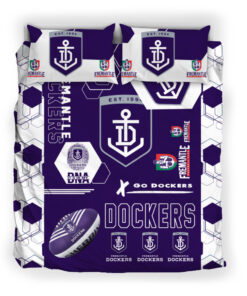 Fremantle Dockers Purple White Hexagon Doona Cover