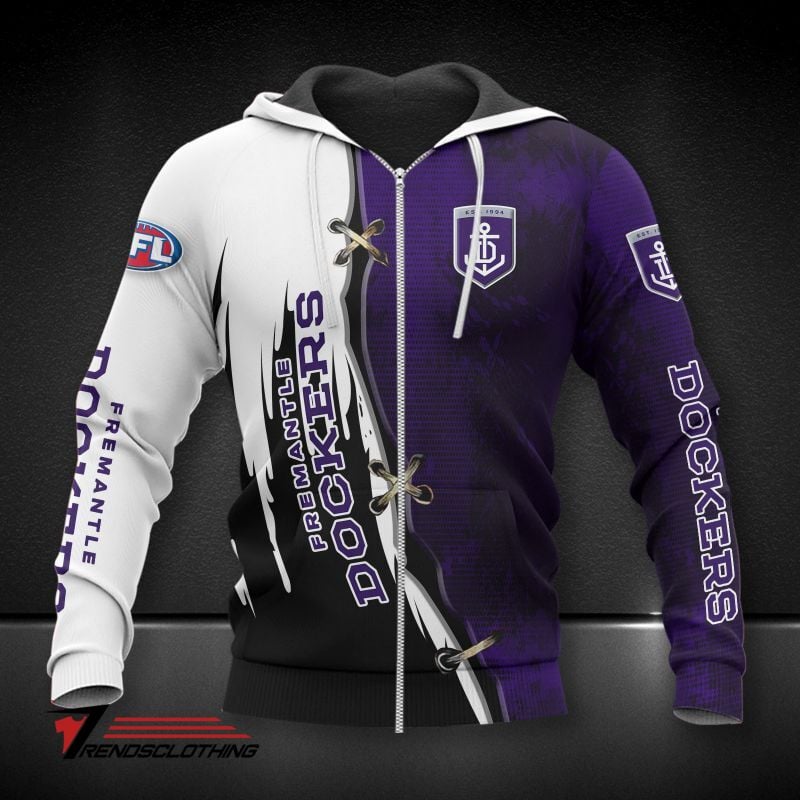 Fremantle Dockers Custom Name Number Off-road Zip Hoodie Gifts For Lovers