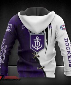 Fremantle Dockers White Blue Zip Up Hoodie Gift For Fans 2