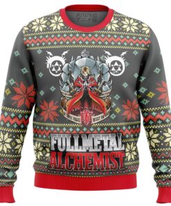 Fullmetal Alchemist Merry Chimera-mas Blue Christmas Sweater Best Ugly Xmas Sweater For Fans