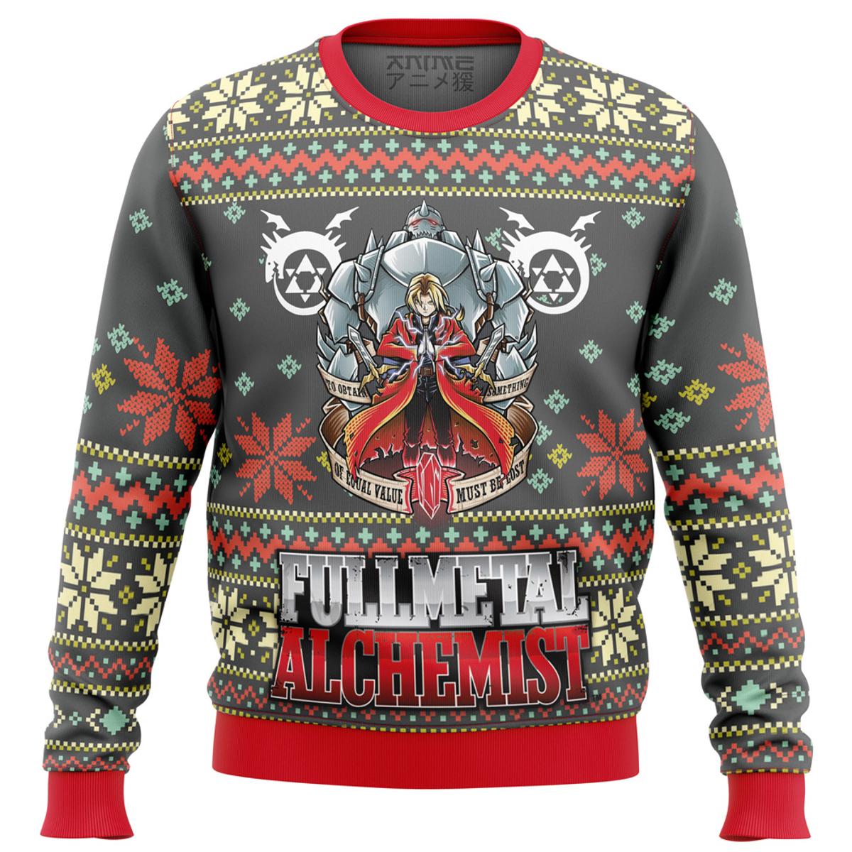 Xmas Style Fullmetal Alchemist Holidays Ugly Christmas Sweater Best Gift For Manga Fans