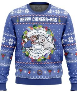 Fullmetal Alchemist Merry Chimera mas Blue Christmas Sweater Best Ugly Xmas Sweater For Fans 1