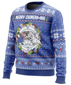 Fullmetal Alchemist Merry Chimera mas Blue Christmas Sweater Best Ugly Xmas Sweater For Fans 2