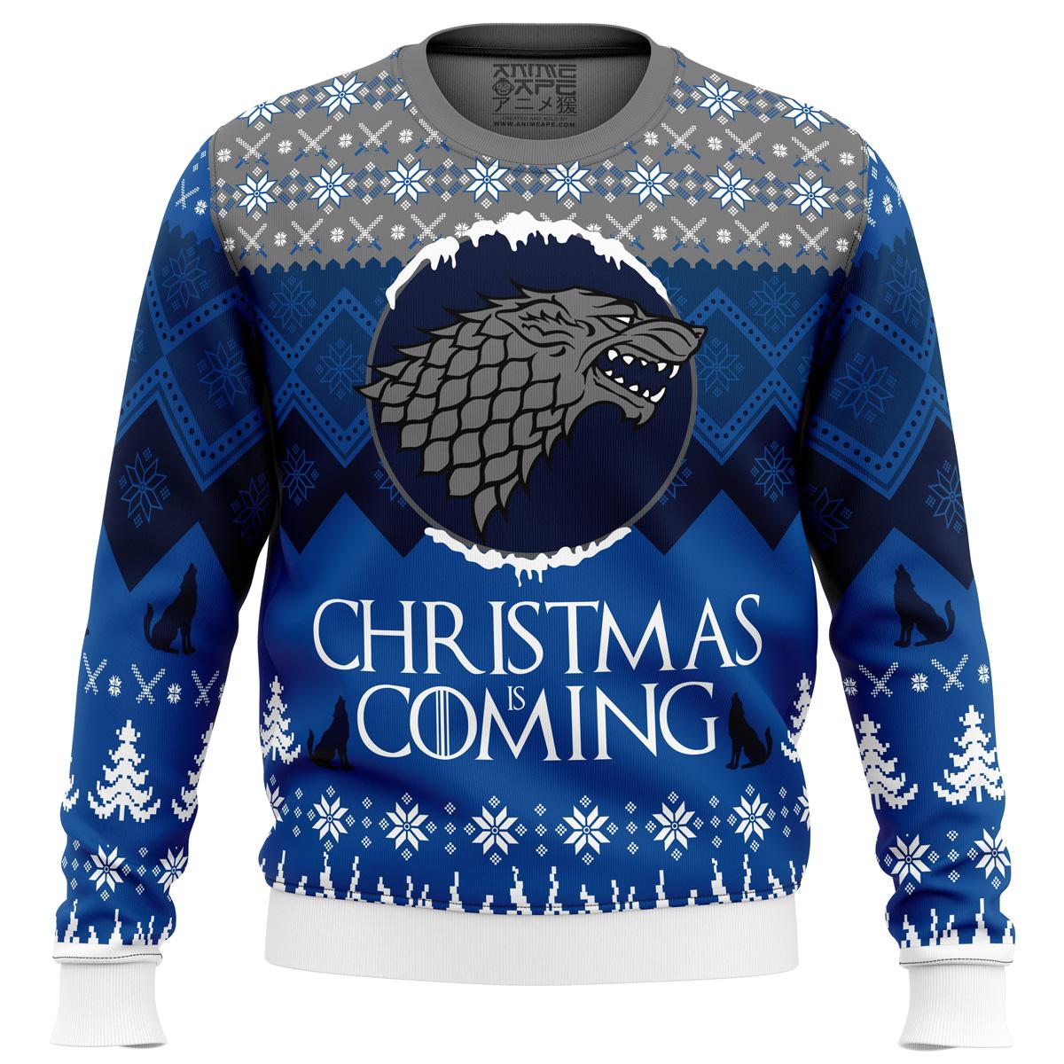 Game Of Thrones Christmas Is Coming Blue Ugly Xmas Sweater Best Christmas Gift For Fans