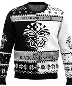 Game Of Thrones House Black And White Ugly Xmas Sweater