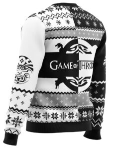 Game Of Thrones House Black And White Ugly Xmas Sweater 3