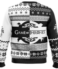 Game Of Thrones House Black And White Ugly Xmas Sweater 4