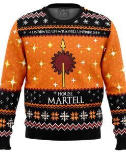Game Of Thrones House Martell Black Orange Ugly Christmas Sweater Gift For Fans