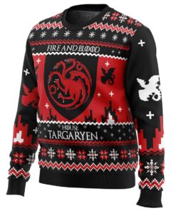 Game Of Thrones House Targaryen Logo Ugly Christmas Sweater Best Gift For Got Fans