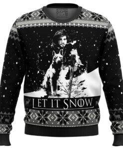 Game Of Thrones Let It Snow Black And White Ugly Christmas Sweater Best Xmas Sweatshirt For Fans