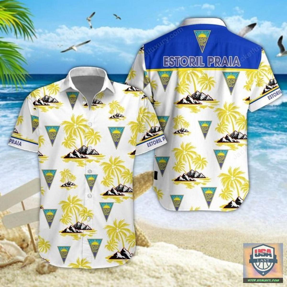 Fc Vizela Coconut Tree White Blue Vintage Hawaiian Shirt Best Gift For Fans