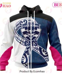 Geelong Cats Custom Name Number Fight Cancer Zip Hoodie Funny Gift For Fans