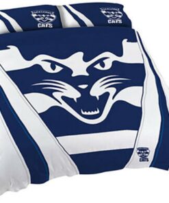 Geelong Cats Navy White Stripes Doona Cover