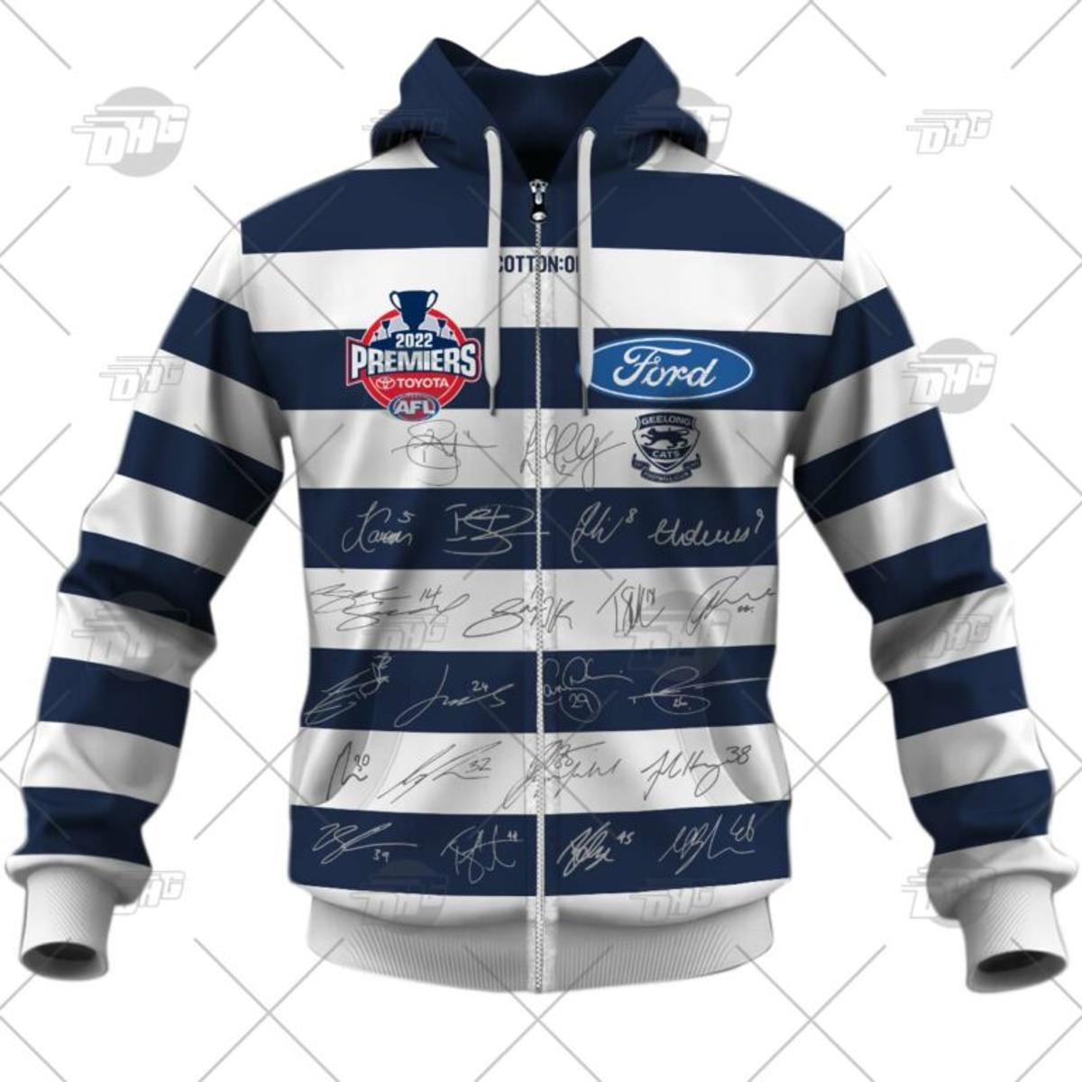 Geelong Cats Custom Name Number Autism Awareness Zip Hoodie Best Gift For Fans