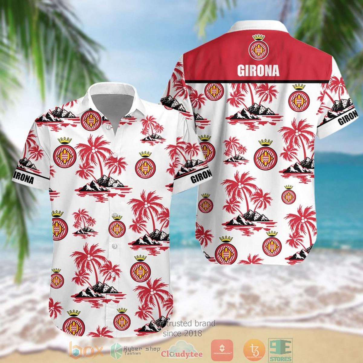 C?diz Cf Multi Logo Coconut Tree White Yellow Aloha Shirt Best  Outfit For Fans