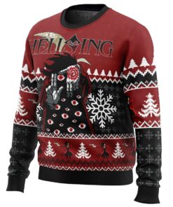 God With Us Hellsing Black Red Christmas Sweater Gift For Manga Anime Fans 2