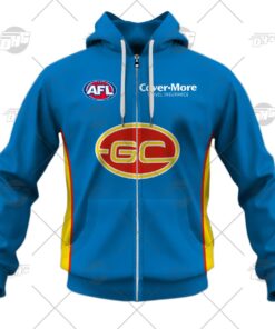 Gold Coast Suns Custom Name Number Clash Guernsey Best Zip Hoodie