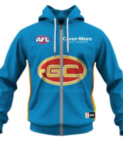 Gold Coast Suns Custom Name Number Clash Guernsey Best Zip Up Hoodie 41508