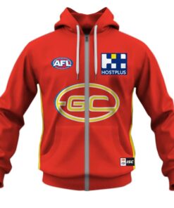 Gold Coast Suns Custom Name Number Home Guernsey Best Zip Hoodie