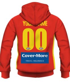 Gold Coast Suns Custom Name Number Home Guernsey Best Zip Up Hoodie 2