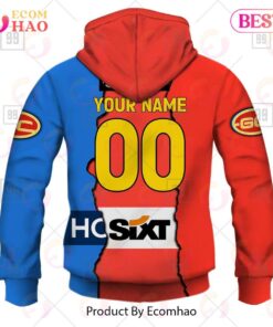 Gold Coast Suns Custom Name Number Mix Guernsey Best Zip Hoodie