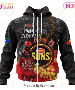 Gold Coast Suns Custom Name Number Special Edition Naidoc Zip Hoodie