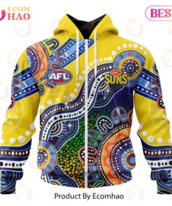 Gold Coast Suns Custom Name Number Special Indigenous Zip Hoodie For Fans