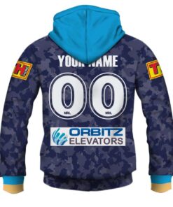 Gold Coast Titans Custom Name Number Anzac Zip Up Hoodie For Fans 2