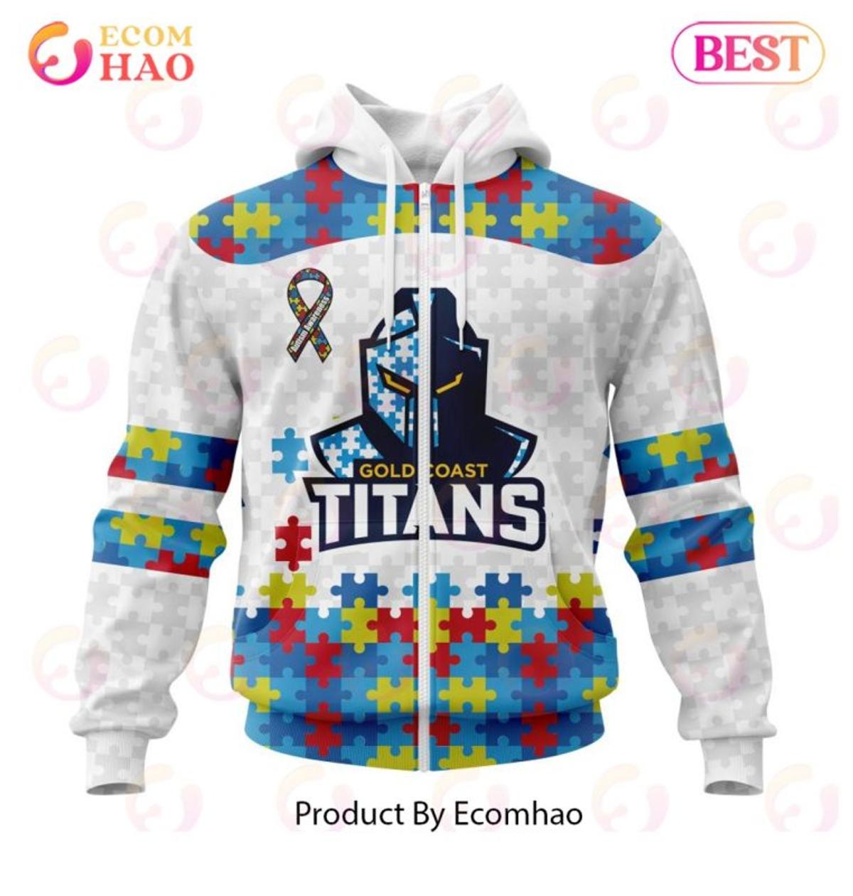 Gold Coast Titans Custom Name Number Flag Scratch Zip Hoodie Gifts For Lovers