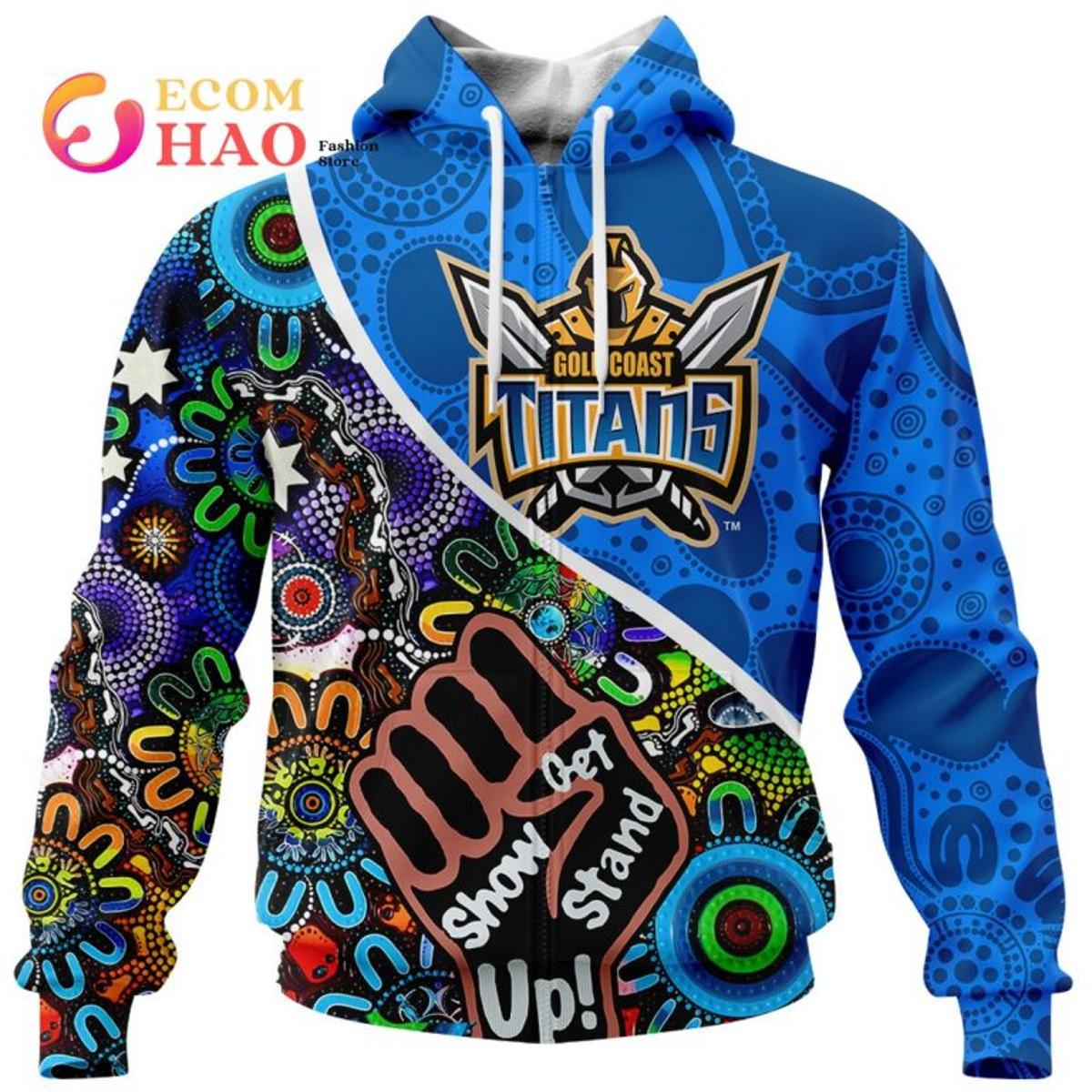 Gold Coast Titans Custom Name Number Rose Dragon Zip Hoodie