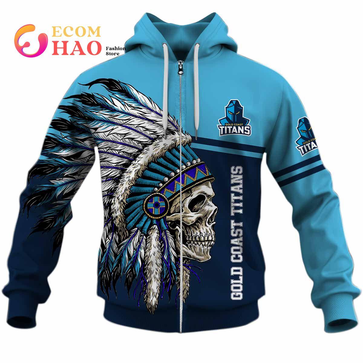 Gold Coast Titans Custom Name Number Rose Dragon Zip Hoodie