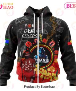 Gold Coast Titans Custom Name Number Special Edition Naidoc Zip Hoodie