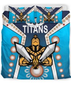 Gold Coast Titans Gladiator Simple Indigenous Doona Cover 4