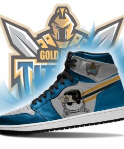 Gold Coast Titans Jack Skellington Air Jordan 1 High Sneakers For Fans 2