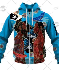 Gold Coast Titans Pround Naidoc Week Zip Up Hoodie Gift For Fans 1