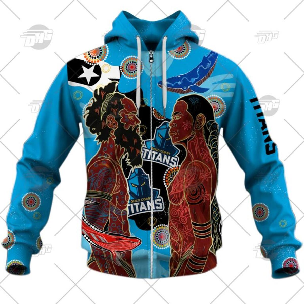 Cronulla-sutherland Sharks  Naidoc Week Zip Hoodie Funny Gift For Fans