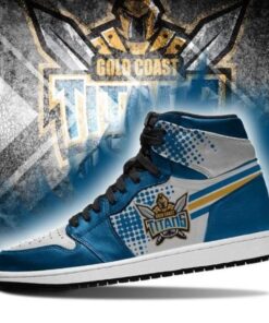 Gold Coast Titans White Air Jordan 1 High Sneakers For Men And Women