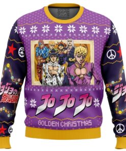 Golden Christmas Jojo’s Bizarre Adventure Ugly Sweater