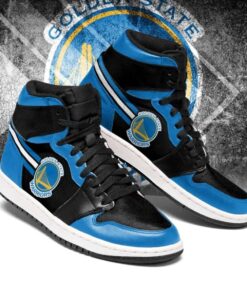 Golden State Warriors Black Blue Air Jordan 1 High Sneakers Gift