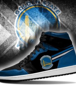 Golden State Warriors Black Blue Air Jordan 1 High Sneakers Gift 3