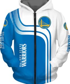 Golden State Warriors Blue White Curves Zip Hoodie Funny Gift For Fans
