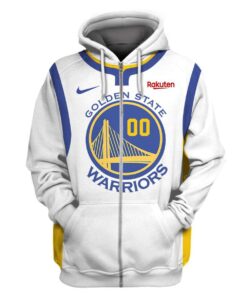 Golden State Warriors Custom Name Number White Zip Hoodie Best Gift For Fans