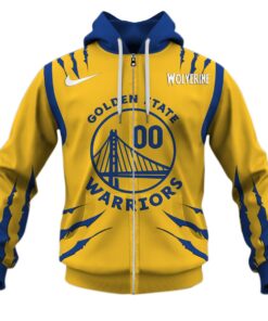 Golden State Warriors Custom Name Number Wolverine Zip Hoodie Funny Gift For Fans