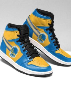 Golden State Warriors Gold Blue Air Jordan 1 High Sneakers Gift For Fans