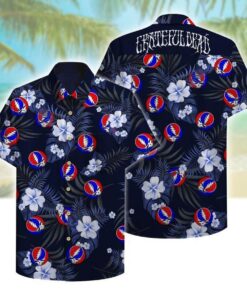 Grateful Dead Dark Blue Tropical Floral Hawaiian Shirt Best Summer Outfits