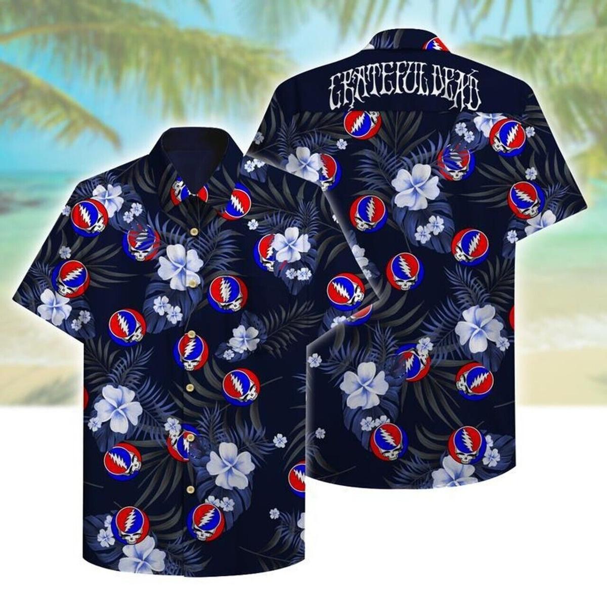 Grateful Dead Dancing Bear Tropical Pineapple Hawaiian Shirt Gift For Fans